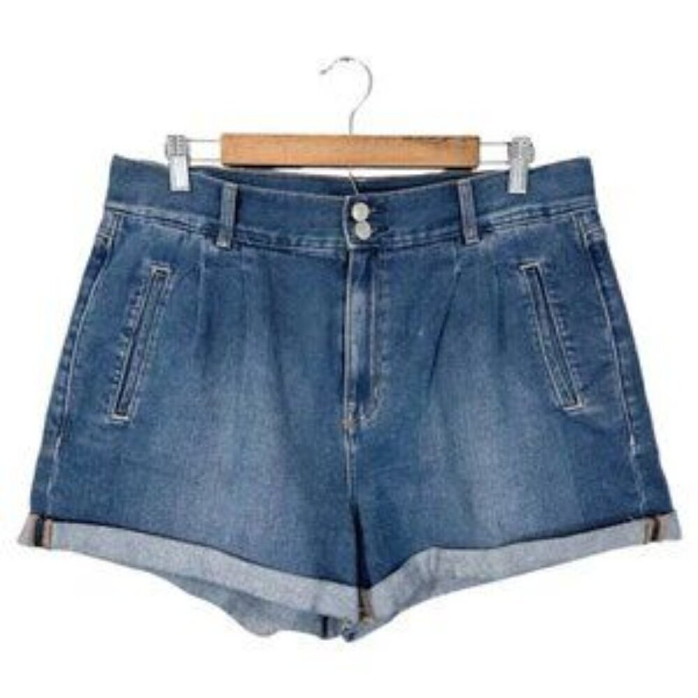 American Eagle Mom Shorts Dark Washed High Waist Denim Jean SHorts